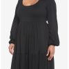 HUNIVERS Black Tiered Long-Sleeve Dress Plus Size 2 HUNIVERS Black Tiered Long-Sleeve Dress Plus Size -transcendentactive shop 18780426 hi