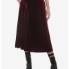 HUNIVERS Burgundy Velvet Maxi Skirt -transcendentactive shop 18780478 hi