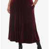HUNIVERS Burgundy Velvet Maxi Skirt Plus Size -transcendentactive shop 18780486 hi