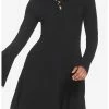 HUNIVERS Black Lace-Up Front Hooded Dress -transcendentactive shop 18780547 hi