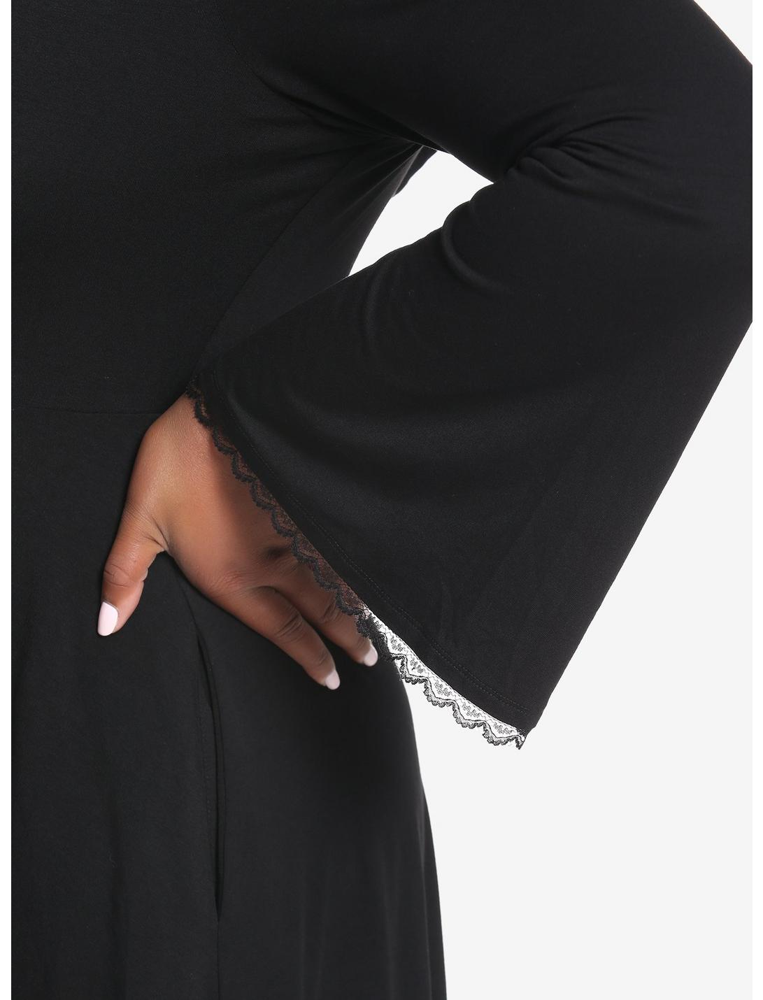 Black Lace-Up Front Hooded Dress Plus Size HUNIVERS Black Lace-Up Front Hooded Dress Plus Size -transcendentactive shop 18780555 av4