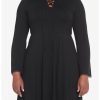 HUNIVERS Black Lace-Up Front Hooded Dress Plus Size -transcendentactive shop 18780555 hi