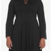 HUNIVERS Black Lace-Up Front Hooded Dress Plus Size -transcendentactive shop 18780555 hi