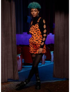 HUNIVERS Orange & Black Bat Shortalls 3 HUNIVERS Orange & Black Bat Shortalls -transcendentactive shop 18780577 av1