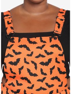 HUNIVERS Orange & Black Bat Shortalls Plus Size -transcendentactive shop 18780585 av3