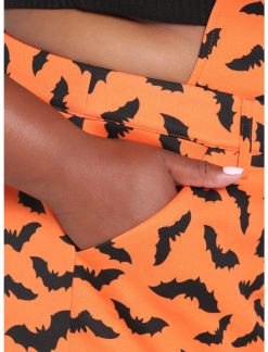 HUNIVERS Orange & Black Bat Shortalls Plus Size -transcendentactive shop 18780585 av4
