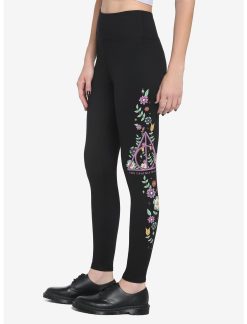 HUNIVERS Harry Potter Deathly Hallows Floral Leggings -transcendentactive shop 18780997 av2