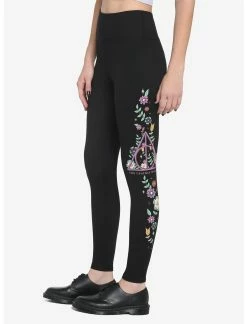 HUNIVERS Harry Potter Deathly Hallows Floral Leggings -transcendentactive shop 18780997 av2