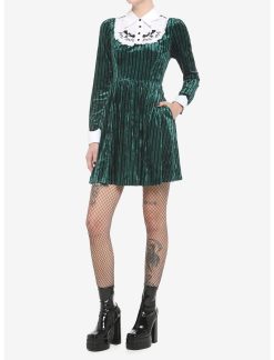 HUNIVERS Her Universe Disney The Haunted Mansion Ghost Host Velvet Long-Sleeve Dress -transcendentactive shop 18867507 av1