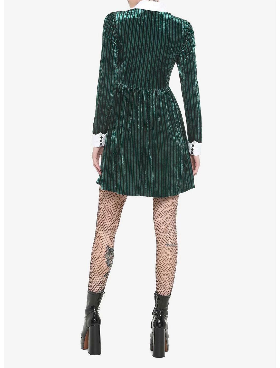 HUNIVERS Her Universe Disney The Haunted Mansion Ghost Host Velvet Long-Sleeve Dress 5 HUNIVERS Her Universe Disney The Haunted Mansion Ghost Host Velvet Long-Sleeve Dress - Image 3