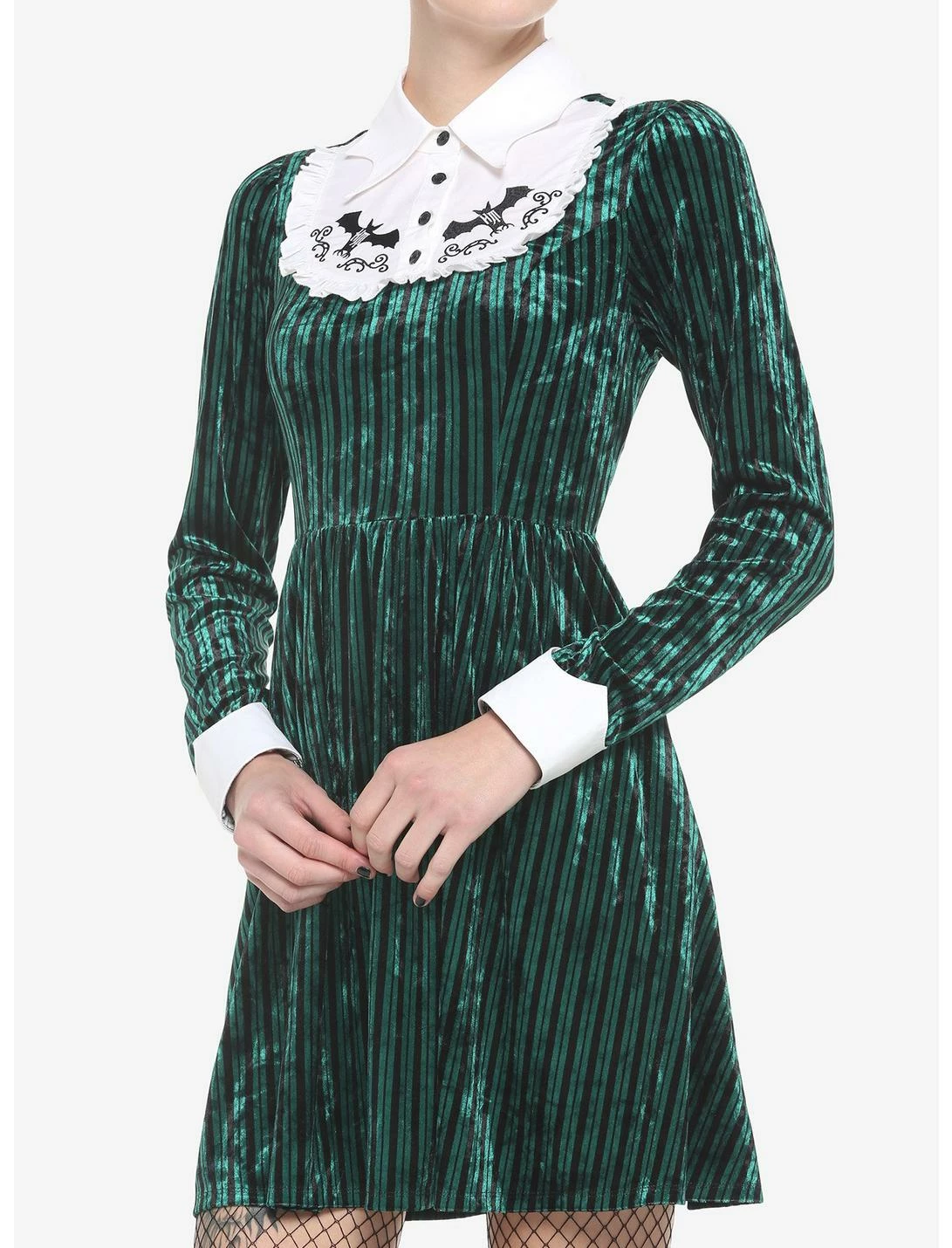 HUNIVERS Her Universe Disney The Haunted Mansion Ghost Host Velvet Long-Sleeve Dress 3 HUNIVERS Her Universe Disney The Haunted Mansion Ghost Host Velvet Long-Sleeve Dress