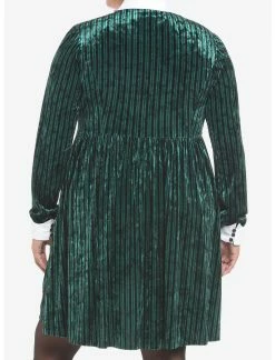 HUNIVERS Her Universe Disney The Haunted Mansion Ghost Host Velvet Long-Sleeve Dress Plus Size -transcendentactive shop 18867515 av2