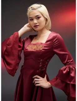 HUNIVERS House Of The Dragon Rhaenyra Targaryen Bell Sleeve Dress -transcendentactive shop 18885749 av3