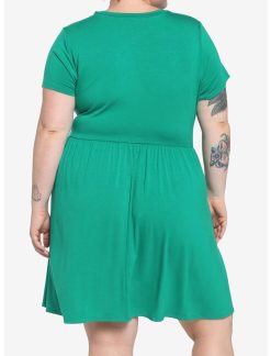 HUNIVERS Green Skater Dress Plus Size -transcendentactive shop 18980790 av2