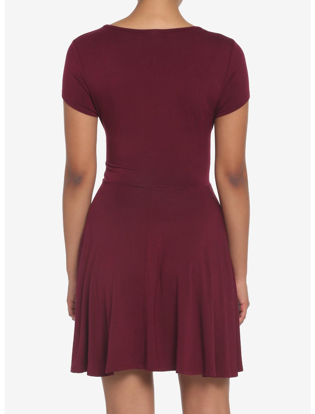 Burgundy Skater Dress HUNIVERS Burgundy Skater Dress -transcendentactive shop 18984512 av2