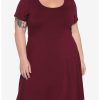 HUNIVERS Burgundy Skater Dress Plus Size 1 HUNIVERS Burgundy Skater Dress Plus Size -transcendentactive shop 18984520 hi