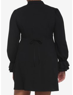 HUNIVERS Black Lace Collared Dress Plus Size -transcendentactive shop 19001240 av2