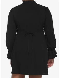 HUNIVERS Black Lace Collared Dress Plus Size -transcendentactive shop 19001240 av2