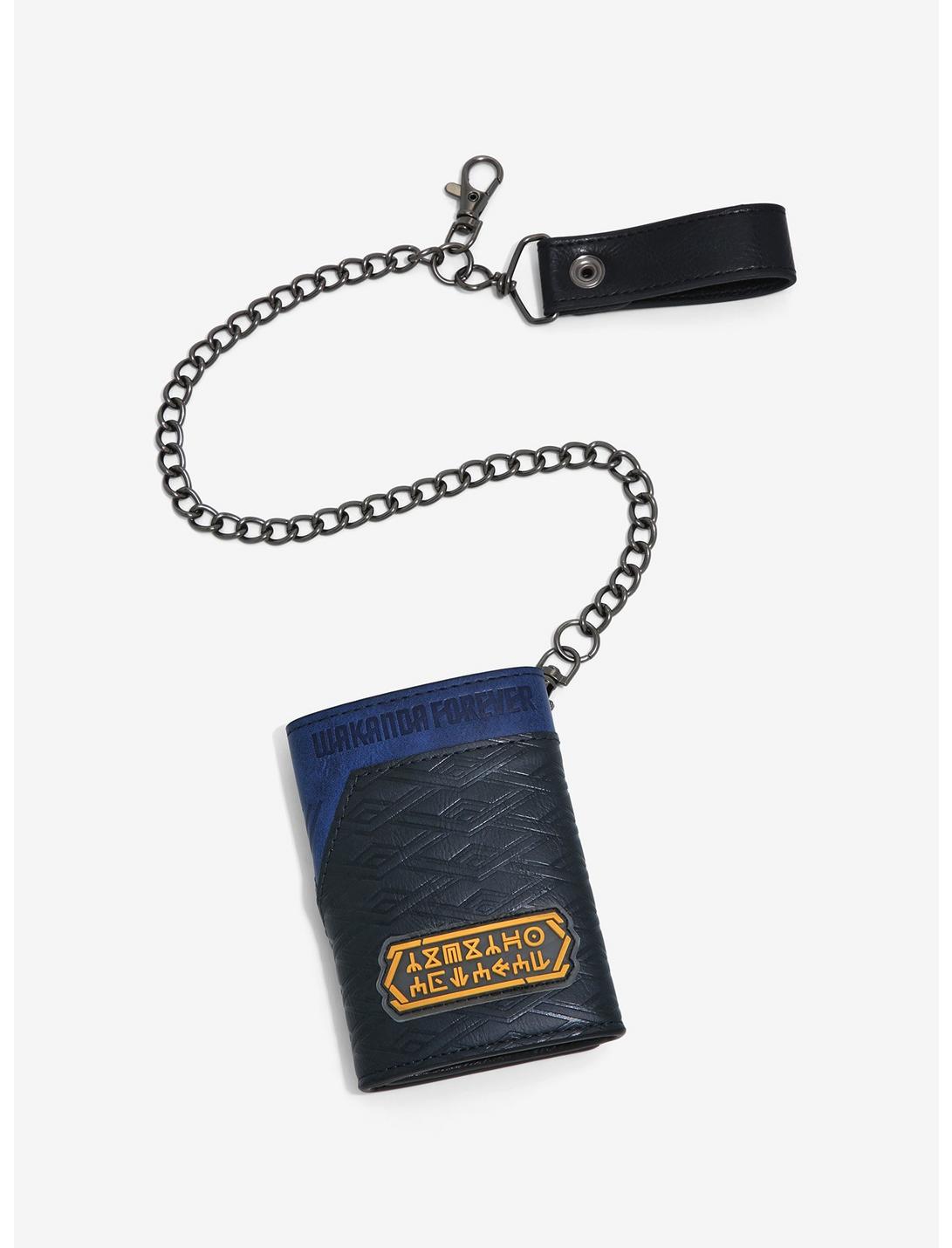 Marvel Black Panther: Wakanda Forever Logo Trifold Chain Wallet Bioworld Marvel Black Panther: Wakanda Forever Logo Trifold Chain Wallet -transcendentactive shop 19001285 av1