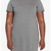 HUNIVERS Heather Grey T-Shirt Dress Plus Size -transcendentactive shop 19166939 hi