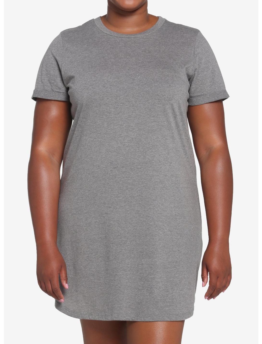 Heather Grey T-Shirt Dress Plus Size HUNIVERS Heather Grey T-Shirt Dress Plus Size -transcendentactive shop 19166939 hi