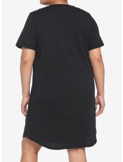 HUNIVERS Black T-Shirt Dress Plus Size -transcendentactive shop 19166969 av2