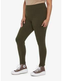 HUNIVERS Olive Leggings With Pocket Plus Size -transcendentactive shop 19167975 av1