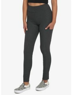 HUNIVERS Charcoal Grey Leggings With Pocket