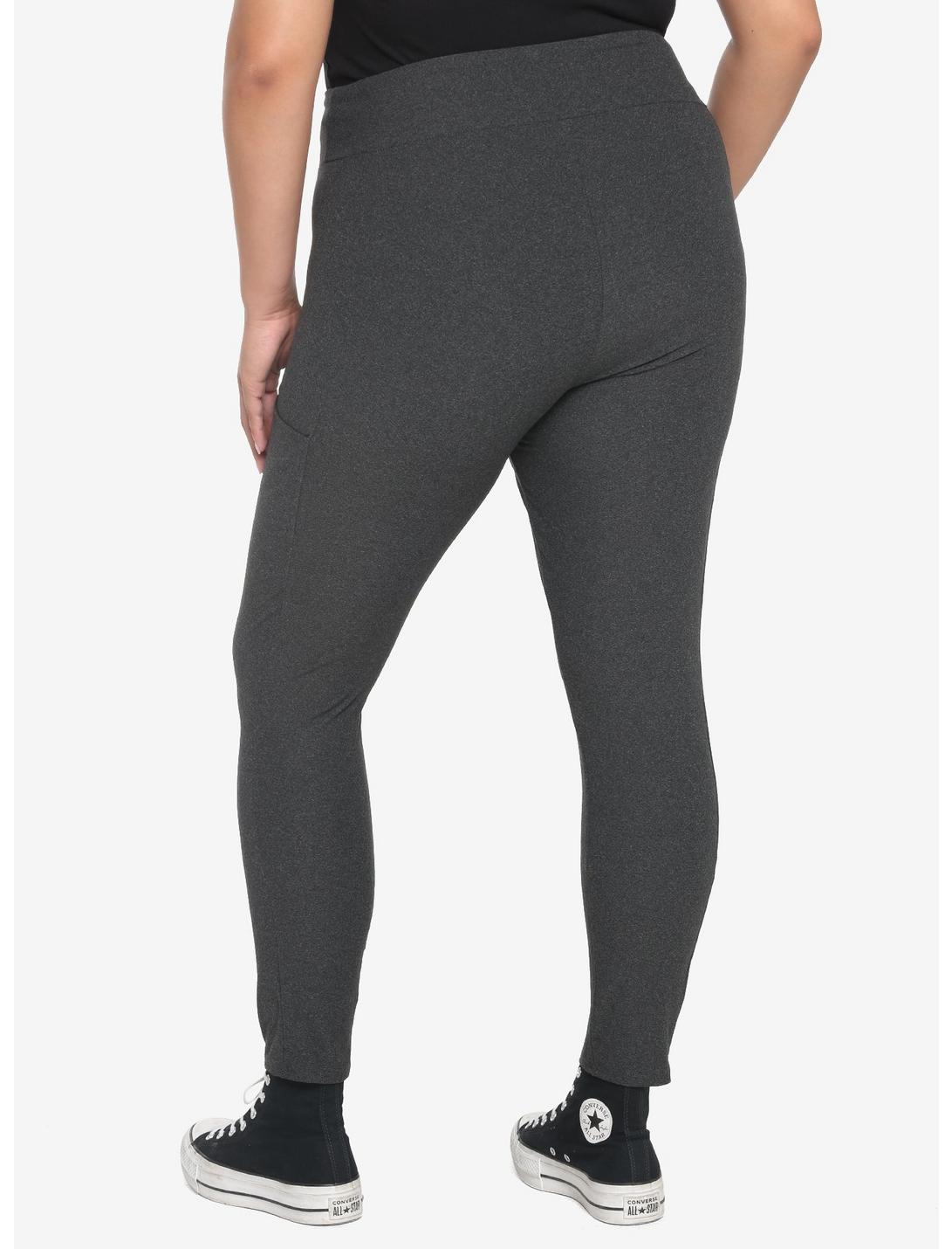 Charcoal Grey Leggings With Pocket Plus Size HUNIVERS Charcoal Grey Leggings With Pocket Plus Size -transcendentactive shop 19167990 av1