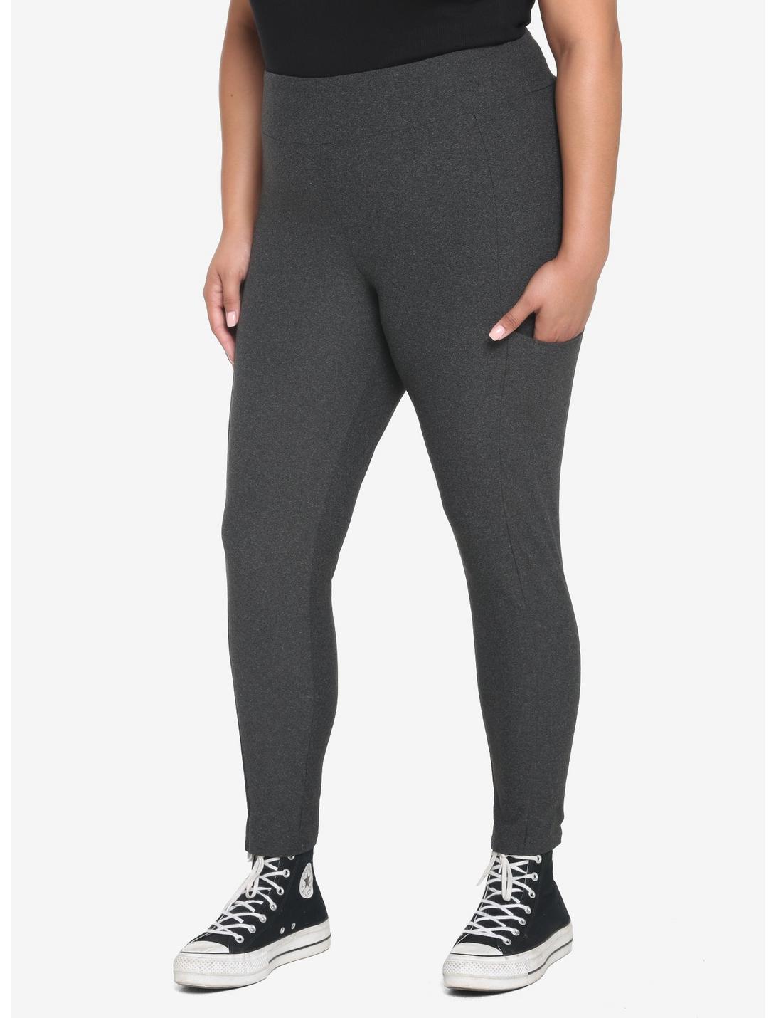 Charcoal Grey Leggings With Pocket Plus Size HUNIVERS Charcoal Grey Leggings With Pocket Plus Size -transcendentactive shop 19167990 hi