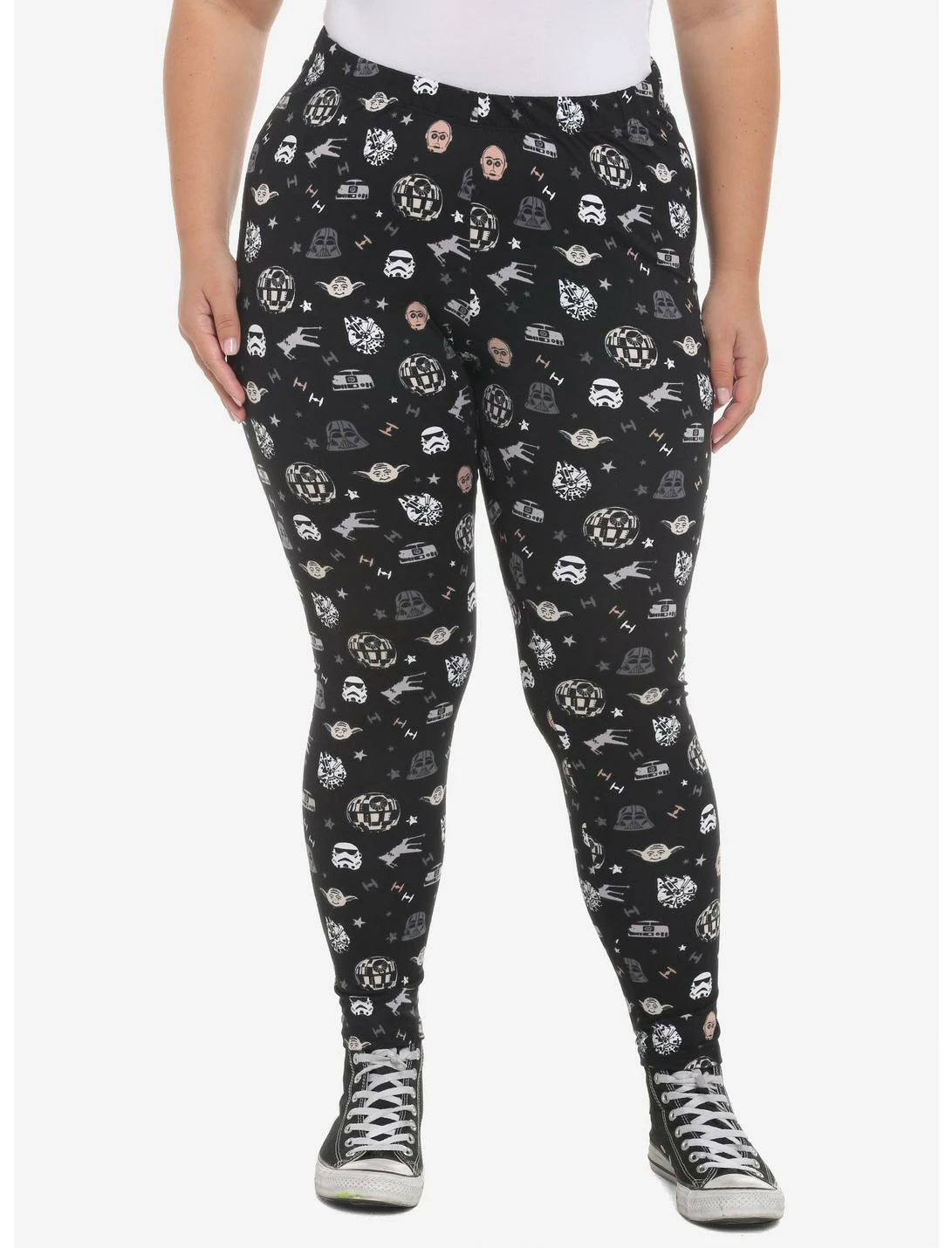 HUNIVERS Her Universe Star Wars Allover Print Leggings Plus Size 3 HUNIVERS Her Universe Star Wars Allover Print Leggings Plus Size
