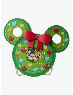 LOUNGFLY Loungefly Disney Chip 'N' Dale Wreath Crossbody Bag
