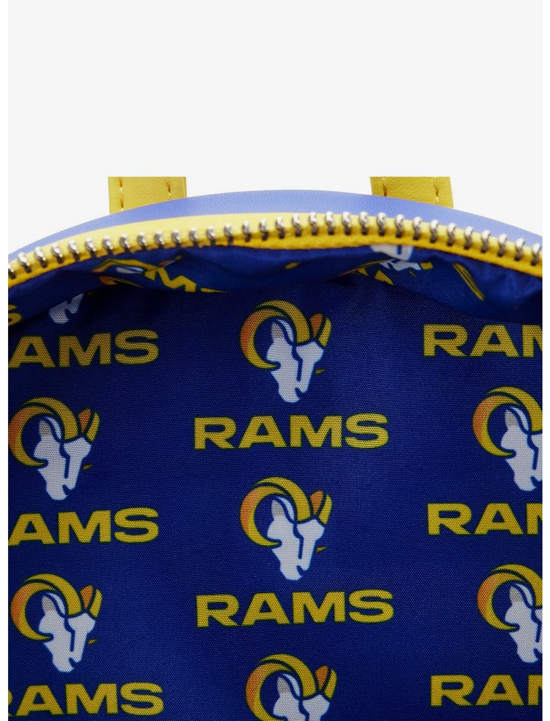 LOUNGFLY Loungefly NFL LA Rams Icon Patches Mini Backpack 6 LOUNGFLY Loungefly NFL LA Rams Icon Patches Mini Backpack - Image 4
