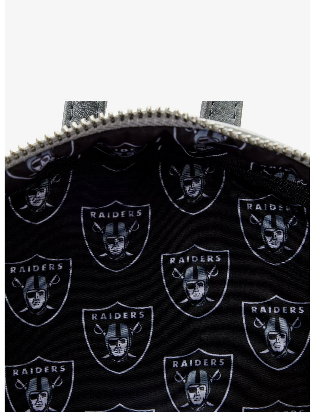 LOUNGFLY Loungefly NFL Las Vegas Raiders Icon Patches Mini Backpack 6 LOUNGFLY Loungefly NFL Las Vegas Raiders Icon Patches Mini Backpack - Image 4
