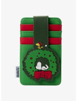 LOUNGFLY Loungefly Peanuts Snoopy Wreath Vertical Cardholder