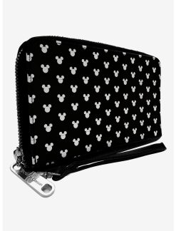 HUNIVERS Disney Mickey Mouse Head Monogram Zip Wallet