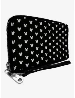 HUNIVERS Disney Mickey Mouse Head Monogram Zip Wallet