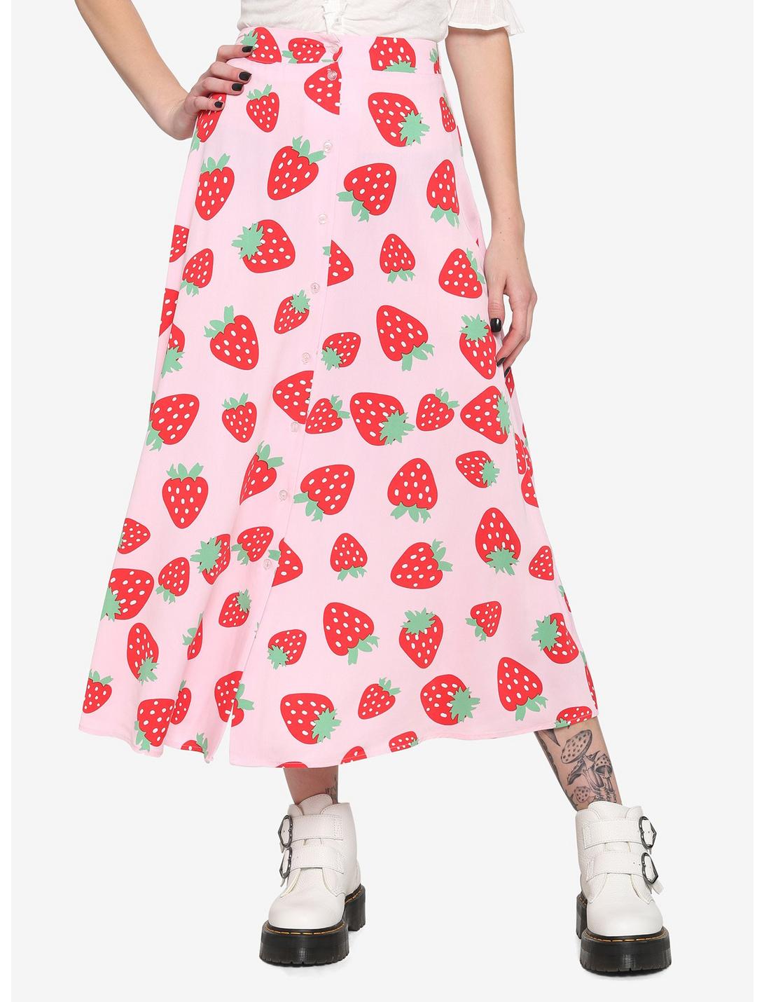 Pink Strawberry Maxi Skirt HUNIVERS Pink Strawberry Maxi Skirt -transcendentactive shop 19215649 hi