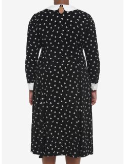 HUNIVERS Wednesday Icons Collar Long-Sleeve Dress Plus Size -transcendentactive shop 19319334 av2