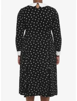 HUNIVERS Wednesday Icons Collar Long-Sleeve Dress Plus Size -transcendentactive shop 19319334 av2