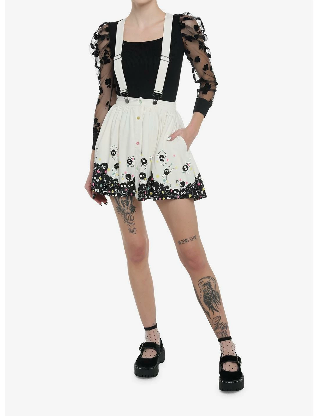 HUNIVERS Her Universe Studio Ghibli Spirited Away Soot Sprites Star Candy Suspender Skirt 4 HUNIVERS Her Universe Studio Ghibli Spirited Away Soot Sprites Star Candy Suspender Skirt - Image 2