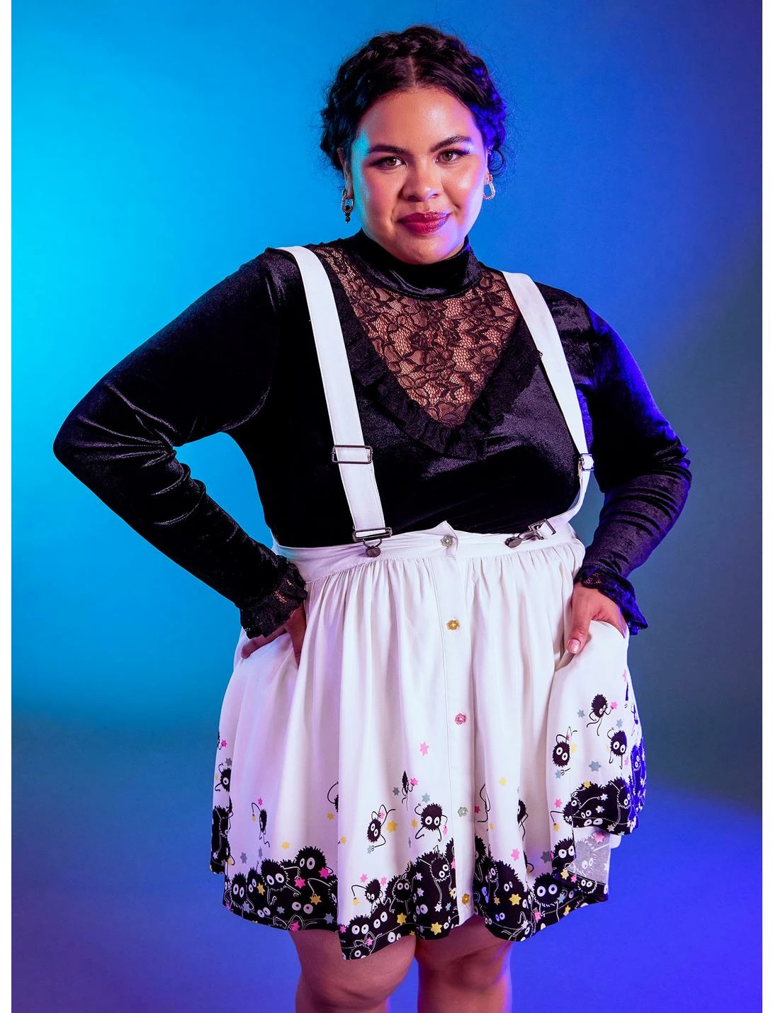 HUNIVERS Her Universe Studio Ghibli Spirited Away Soot Sprites Star Candy Suspender Skirt Plus Size 3 HUNIVERS Her Universe Studio Ghibli Spirited Away Soot Sprites Star Candy Suspender Skirt Plus Size