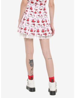 HUNIVERS Hello Kitty Apple Stripe Pleated Skirt -transcendentactive shop 19320197 av1