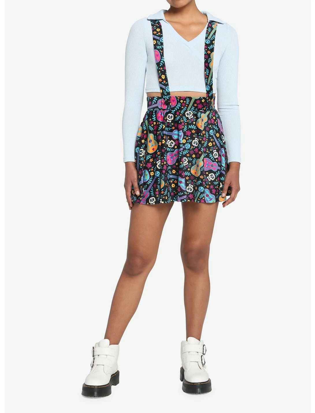 HUNIVERS Disney Pixar Coco Sugar Skull & Guitar Velvet Suspender Skirt 4 HUNIVERS Disney Pixar Coco Sugar Skull & Guitar Velvet Suspender Skirt - Image 2