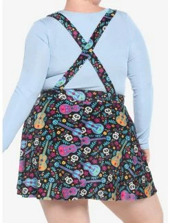 HUNIVERS Disney Pixar Coco Sugar Skull & Guitar Velvet Suspender Skirt Plus Size -transcendentactive shop 19320212 av2
