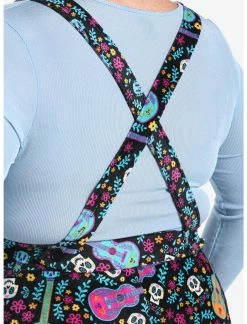 HUNIVERS Disney Pixar Coco Sugar Skull & Guitar Velvet Suspender Skirt Plus Size -transcendentactive shop 19320212 av4