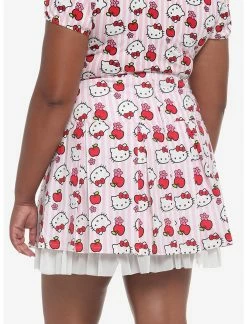 HUNIVERS Hello Kitty Apple Stripe Pleated Skirt Plus Size -transcendentactive shop 19320905 av1