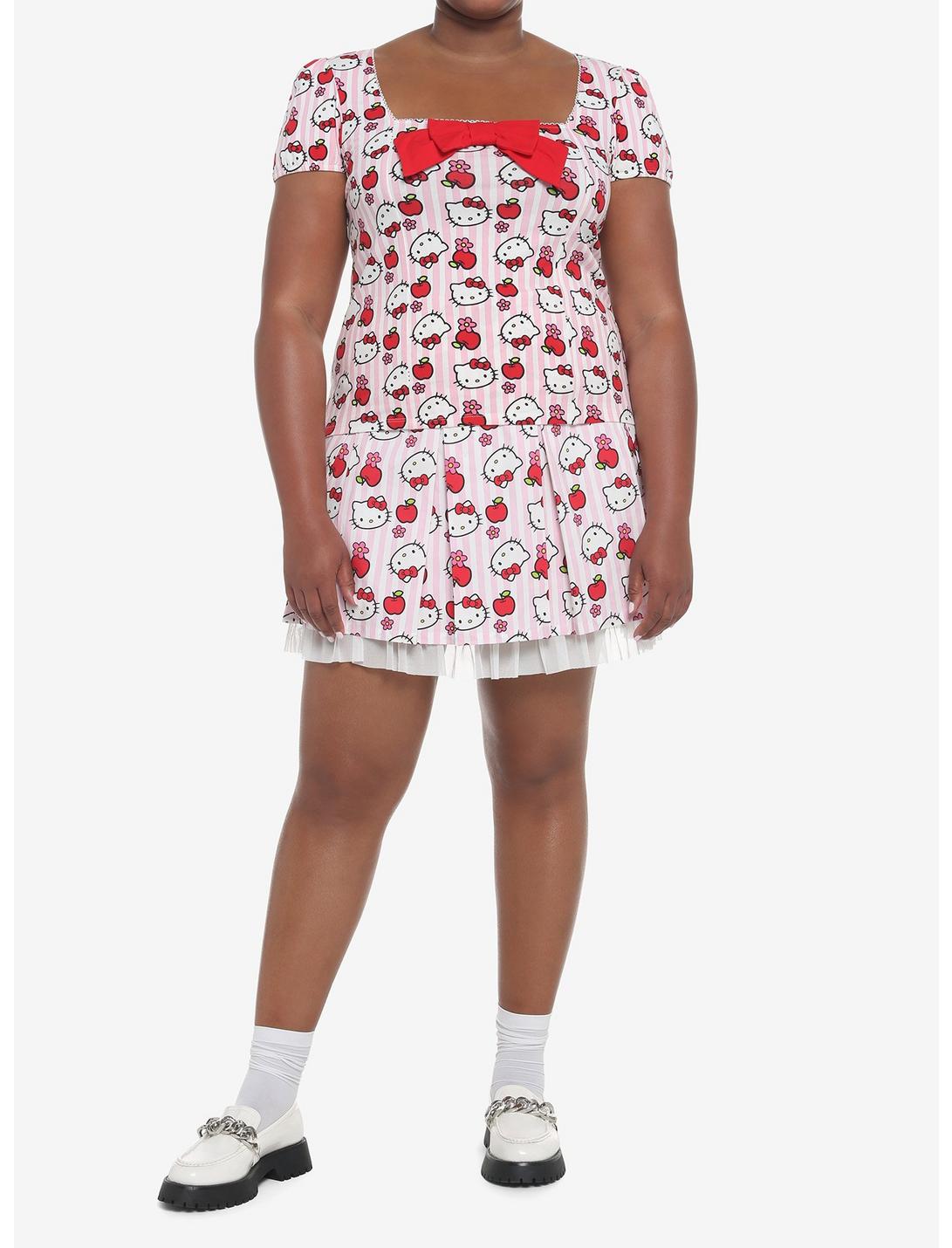 Hello Kitty Apple Stripe Pleated Skirt Plus Size HUNIVERS Hello Kitty Apple Stripe Pleated Skirt Plus Size -transcendentactive shop 19320905 av2