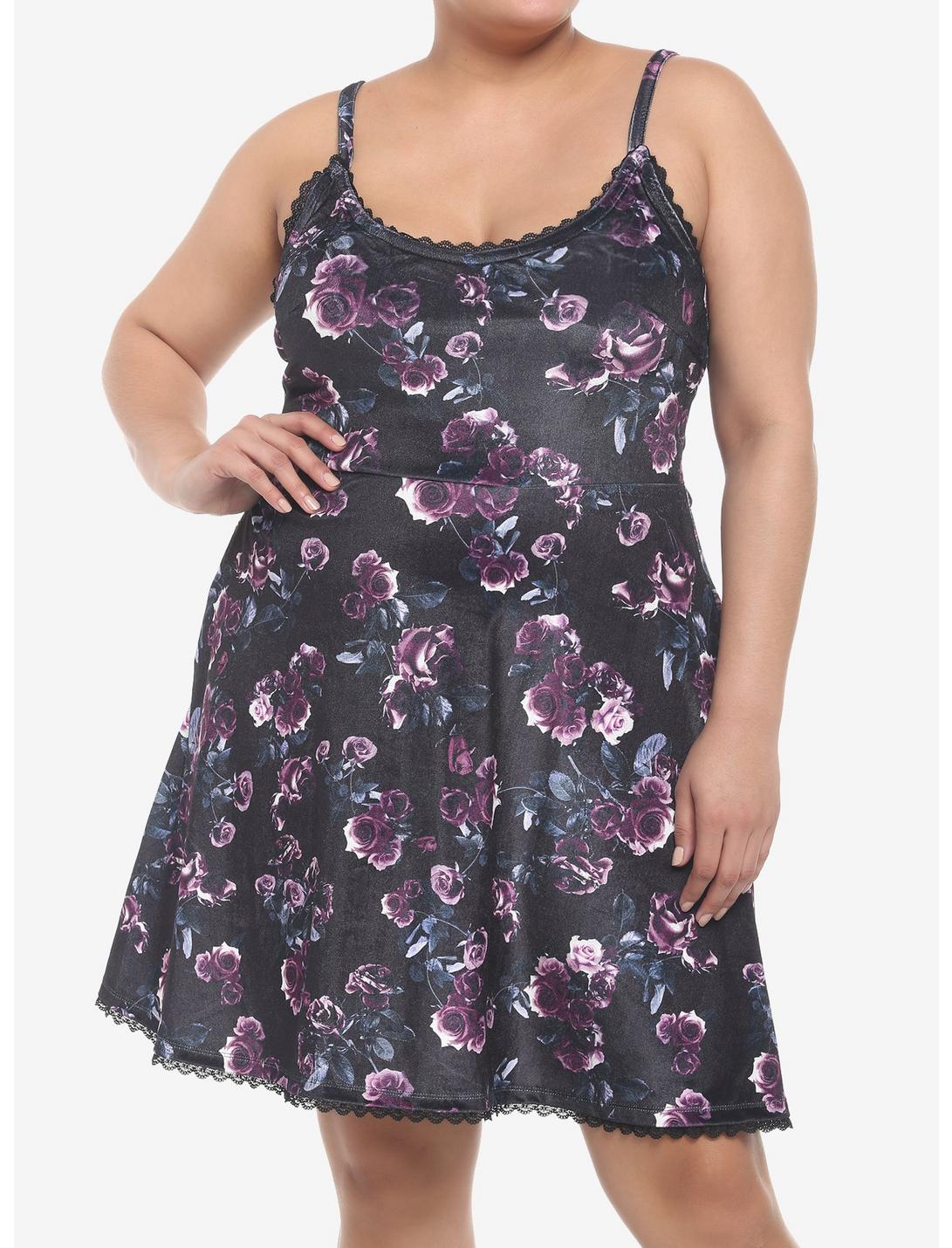 Dark Rose Velvet Cami Dress Plus Size HUNIVERS Dark Rose Velvet Cami Dress Plus Size -transcendentactive shop 19353755 hi