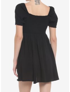 HUNIVERS Black Smocked Mini Dress 4 HUNIVERS Black Smocked Mini Dress -transcendentactive shop 19353762 av2